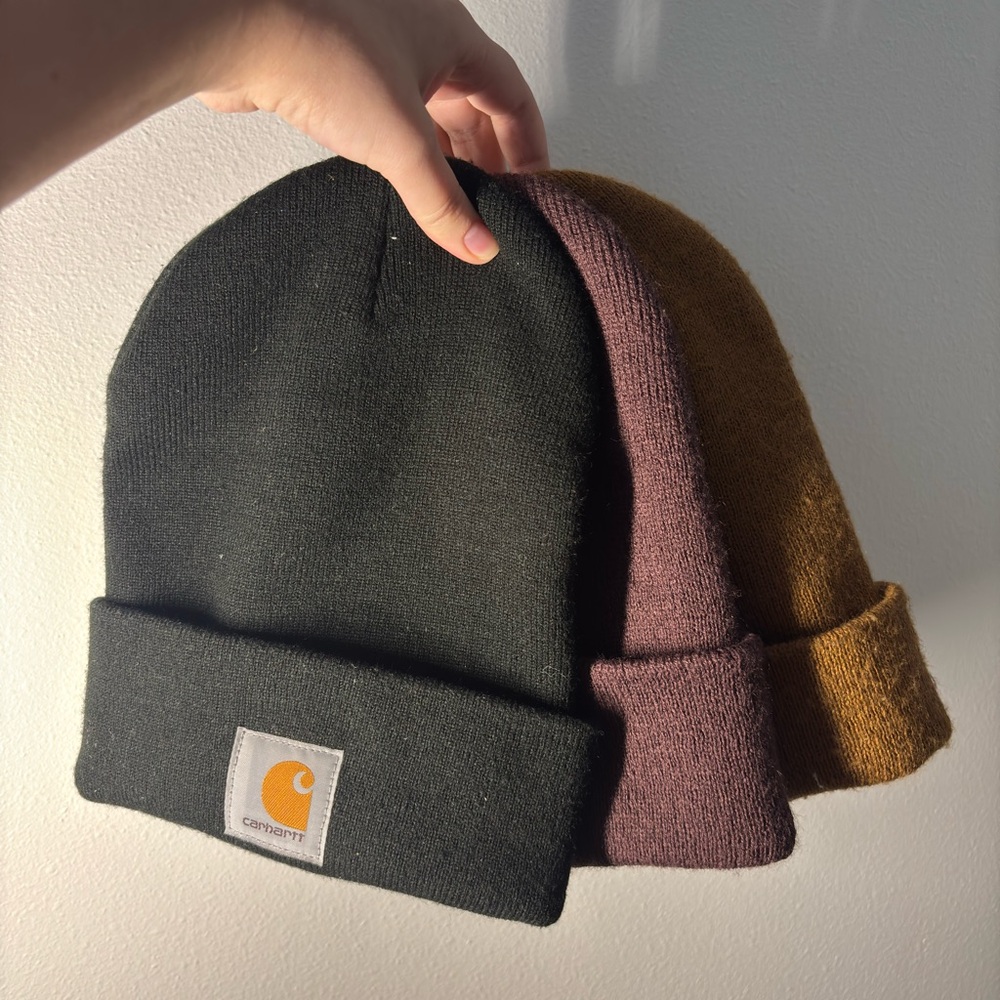 Carhartt Knit Beanie Set - Green, Purple, brown